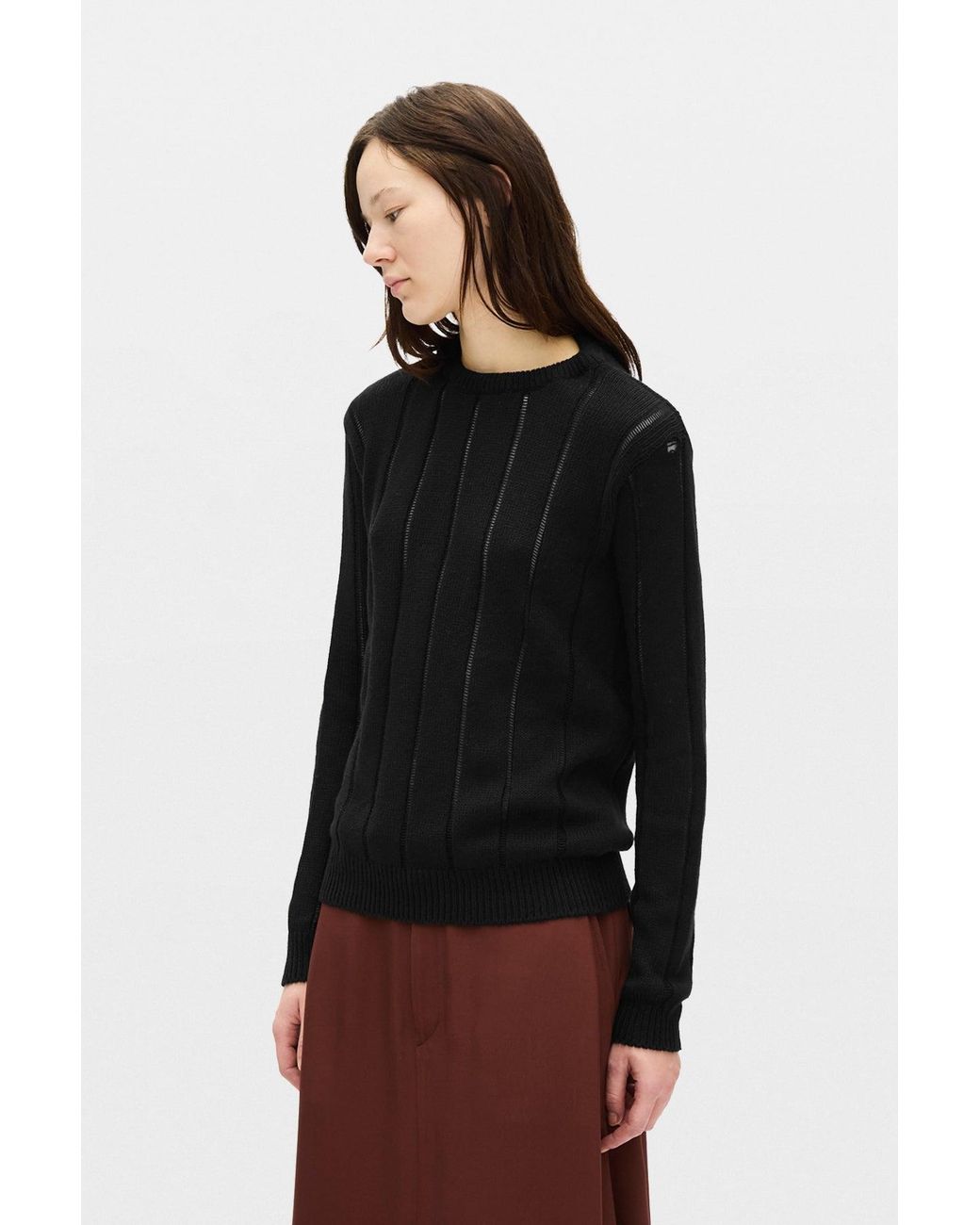 Ann Demeulemeester Black Nese Brushed Rib Open Back Sweater