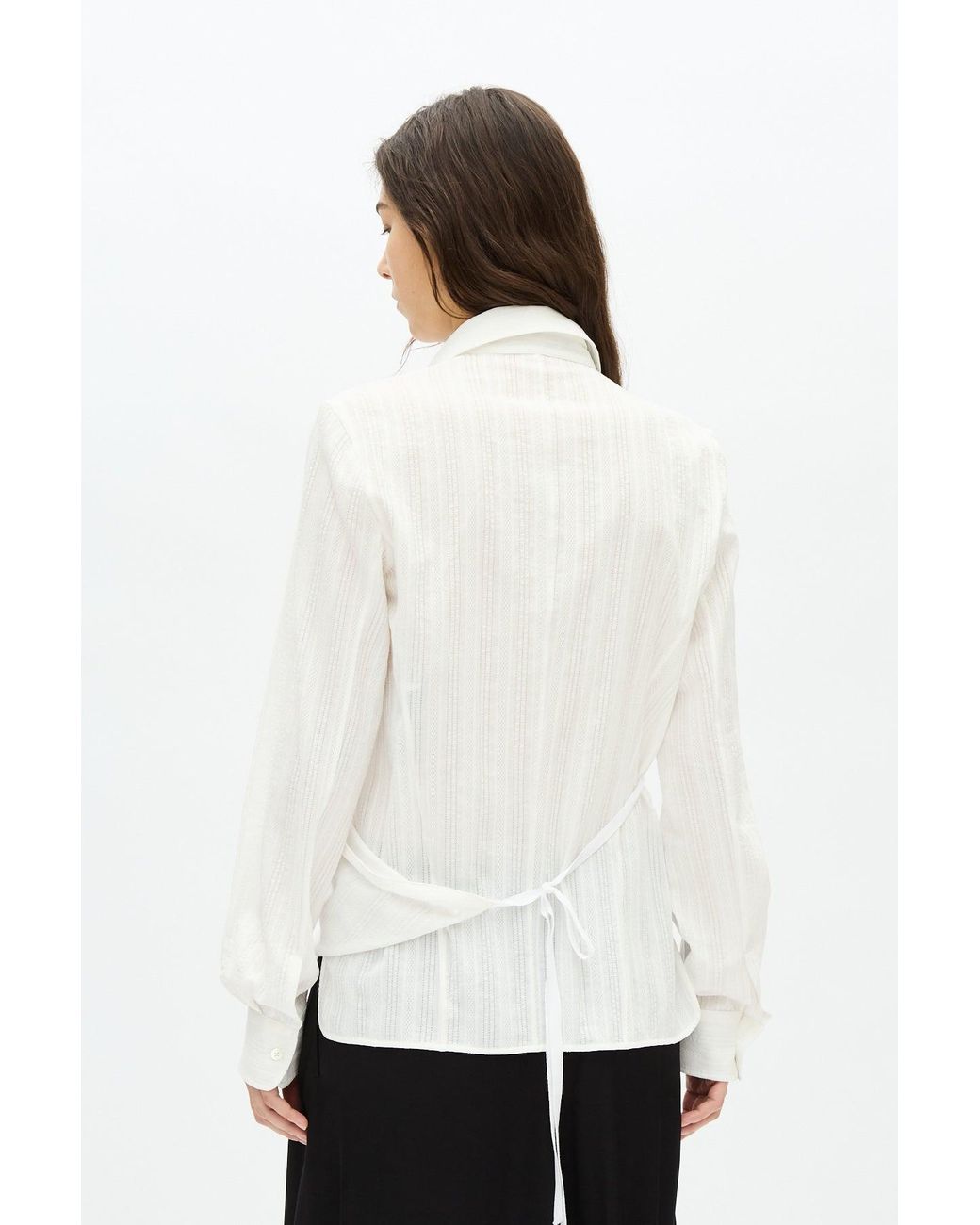 Ann Demeulemeester White Alba Asymmetric Wrap Shirt