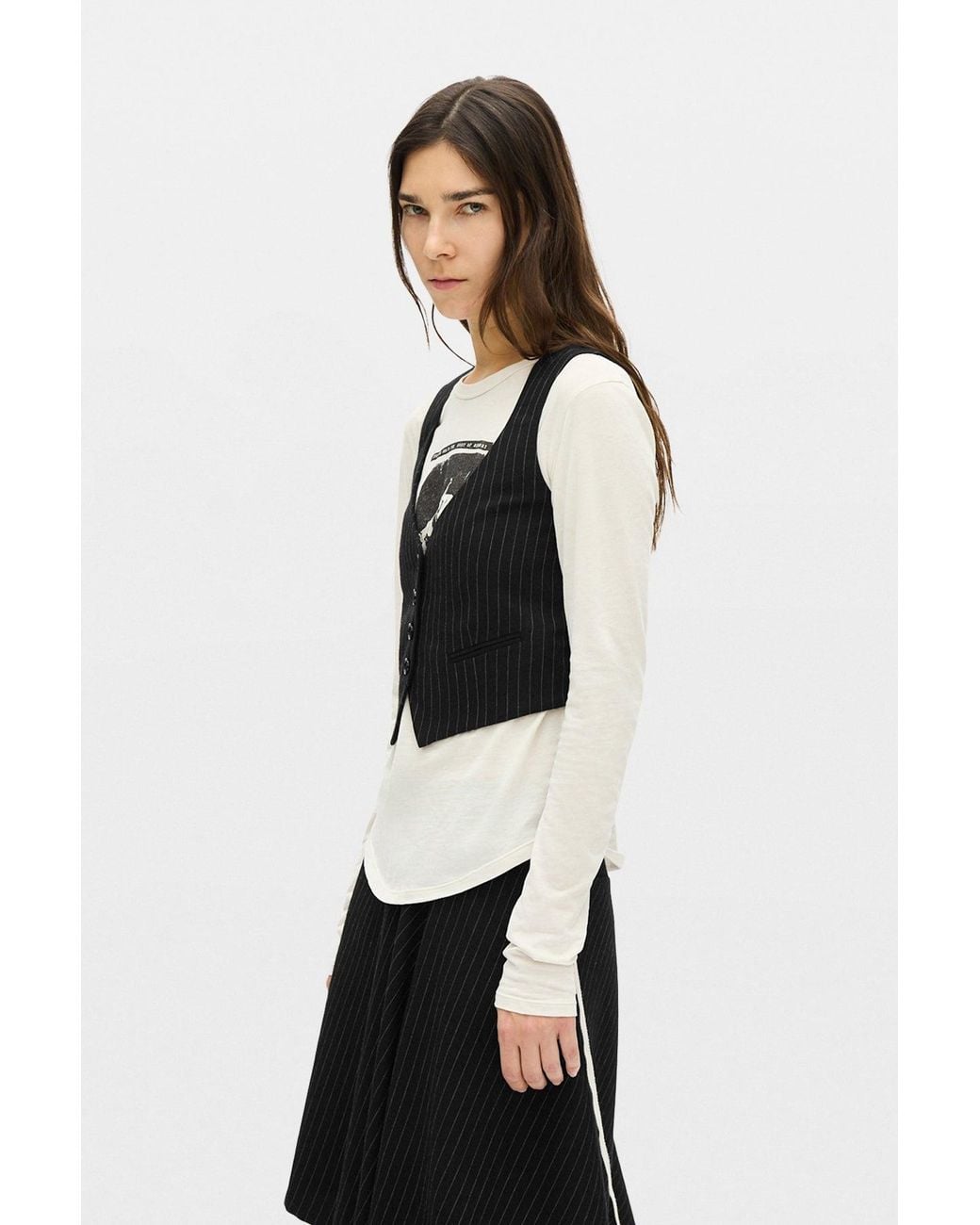 Ann Demeulemeester Black Diana Fitted Micro Waistcoat