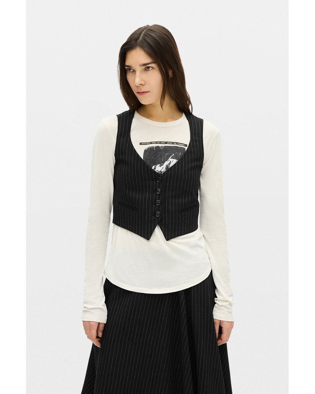 Ann Demeulemeester Black Diana Fitted Micro Waistcoat