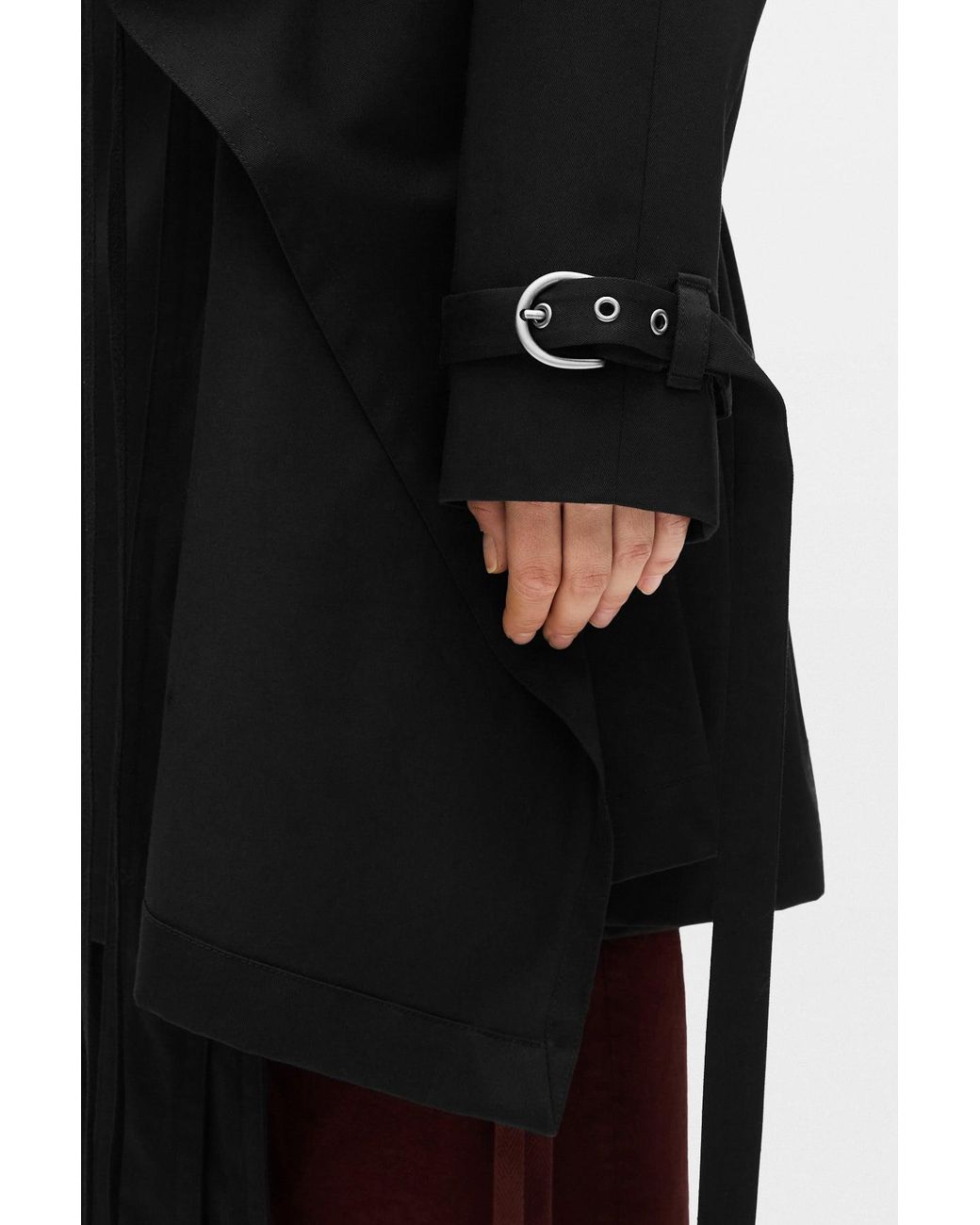 Ann Demeulemeester Black Reppa Draped Trench Coat