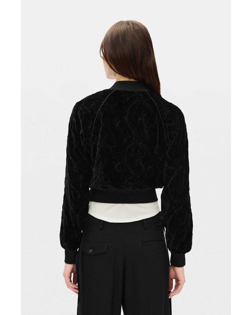 Ann Demeulemeester Black Arya Velvet Bomber Jacket