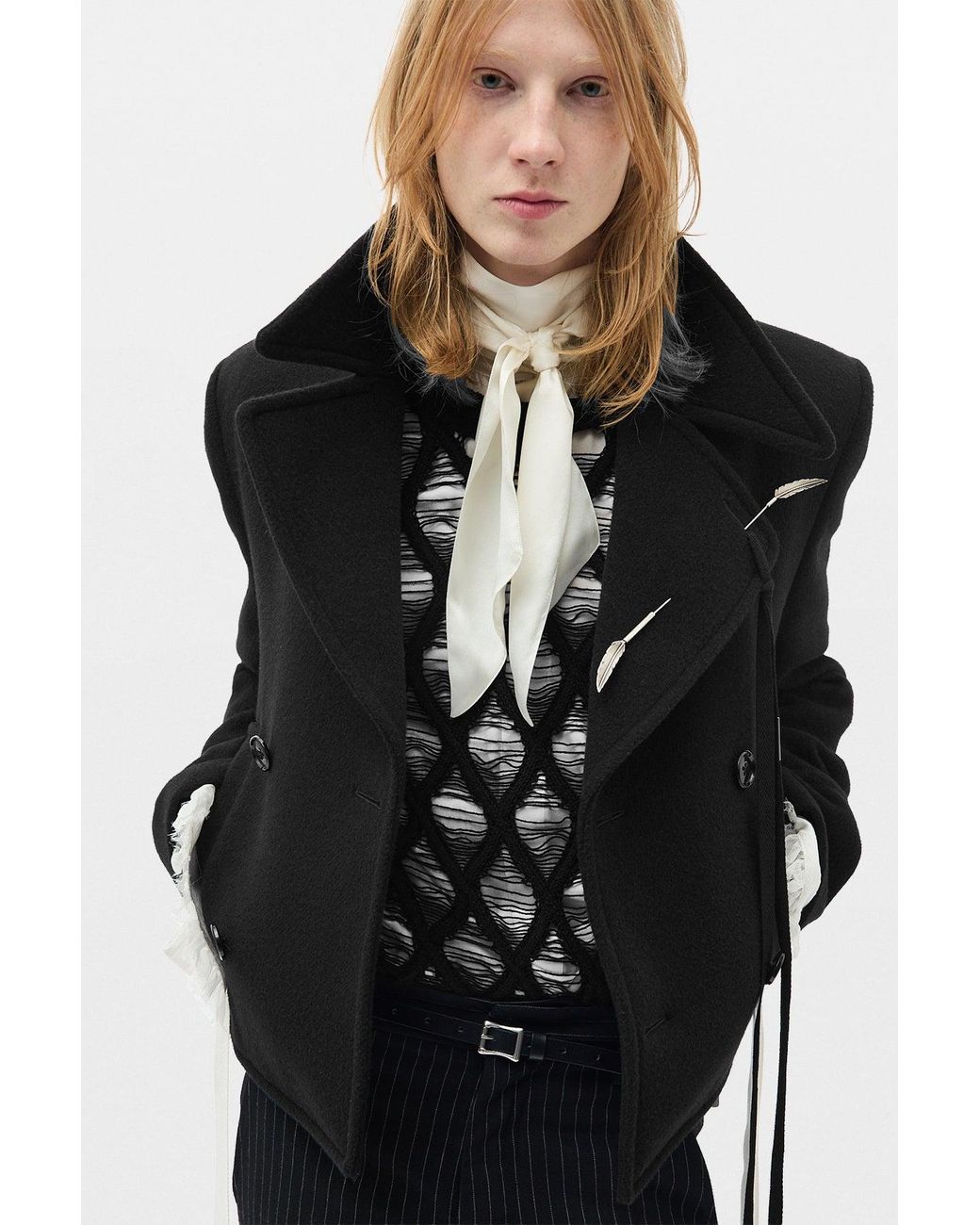 Ann Demeulemeester Black Carlos Diamond Stitch Sweater for men