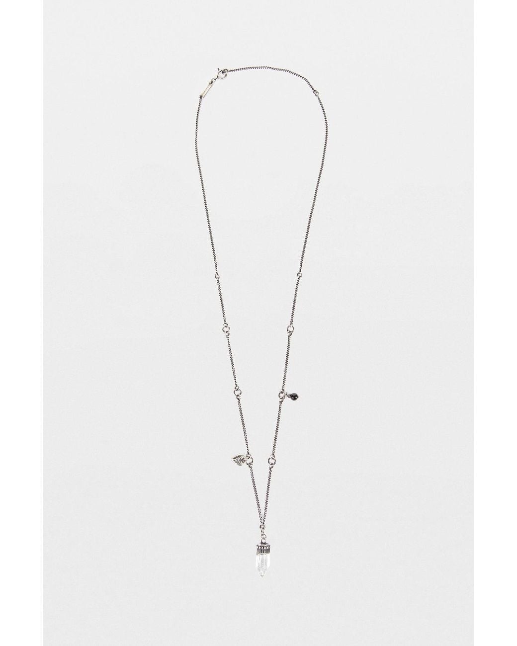 Ann Demeulemeester White Impi Necklace With Quartz
