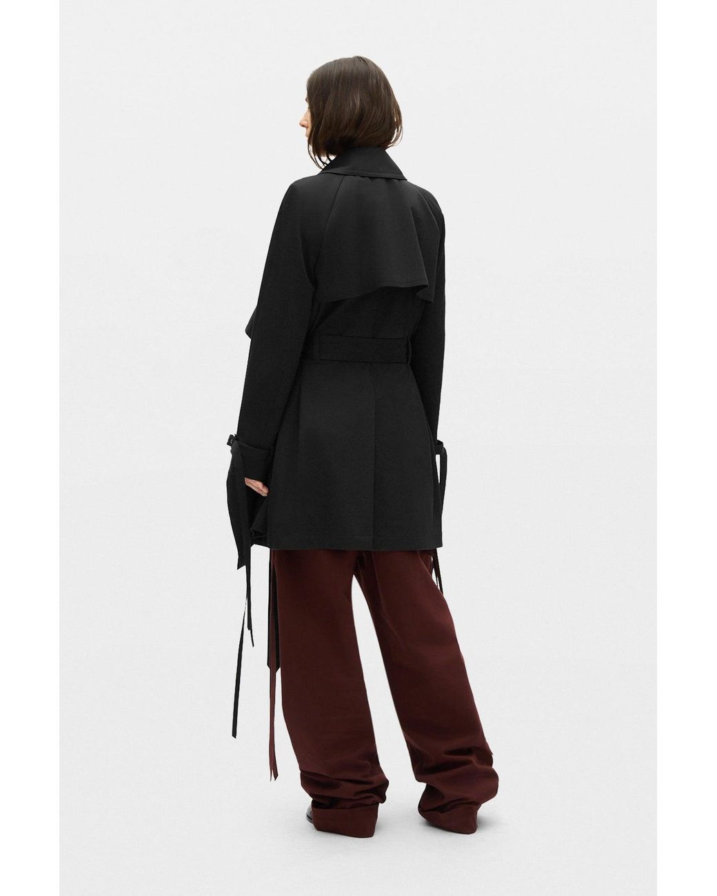Ann Demeulemeester Black Reppa Draped Trench Coat