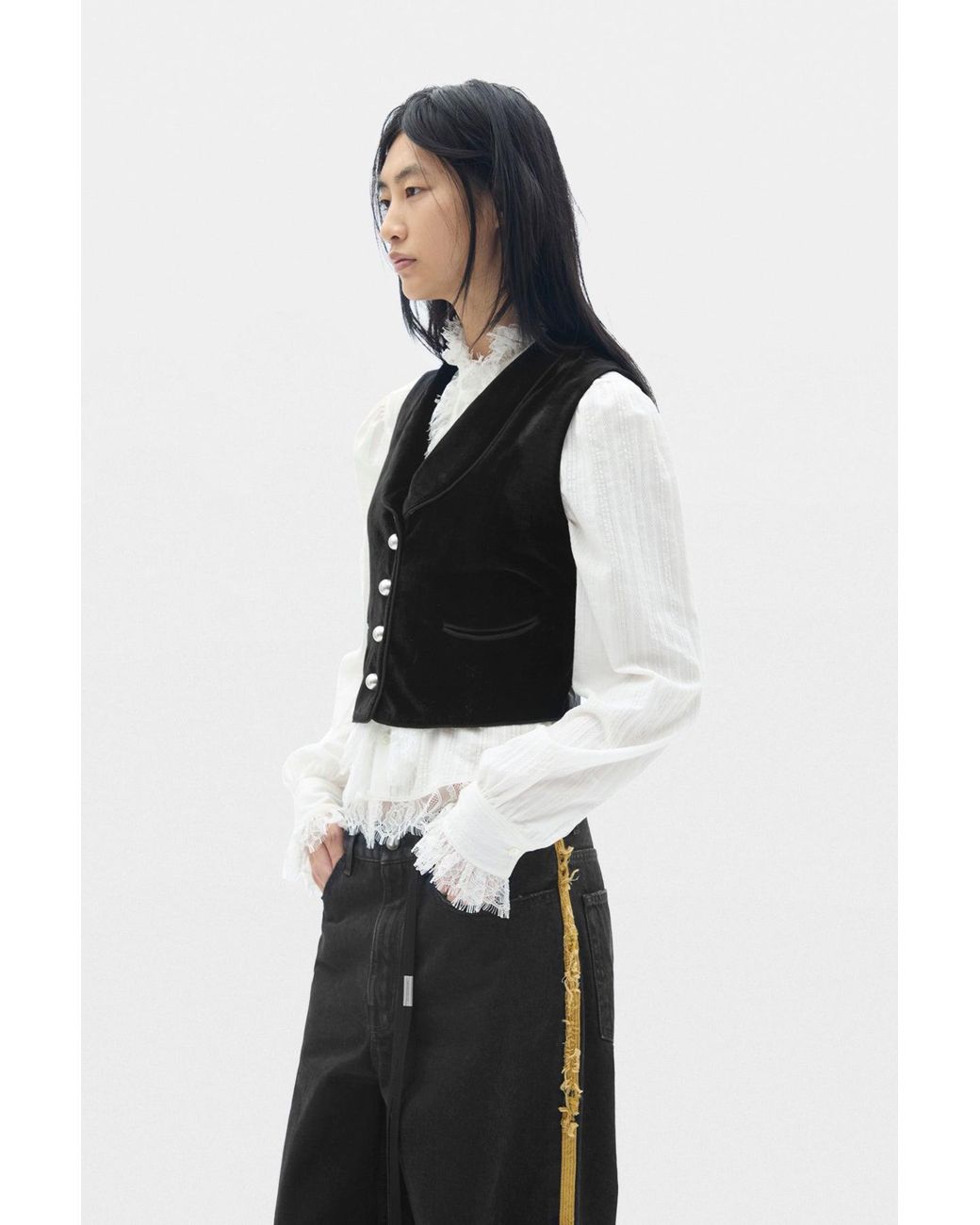 Ann Demeulemeester Black Jonatine Shawl Collar Waistcoat