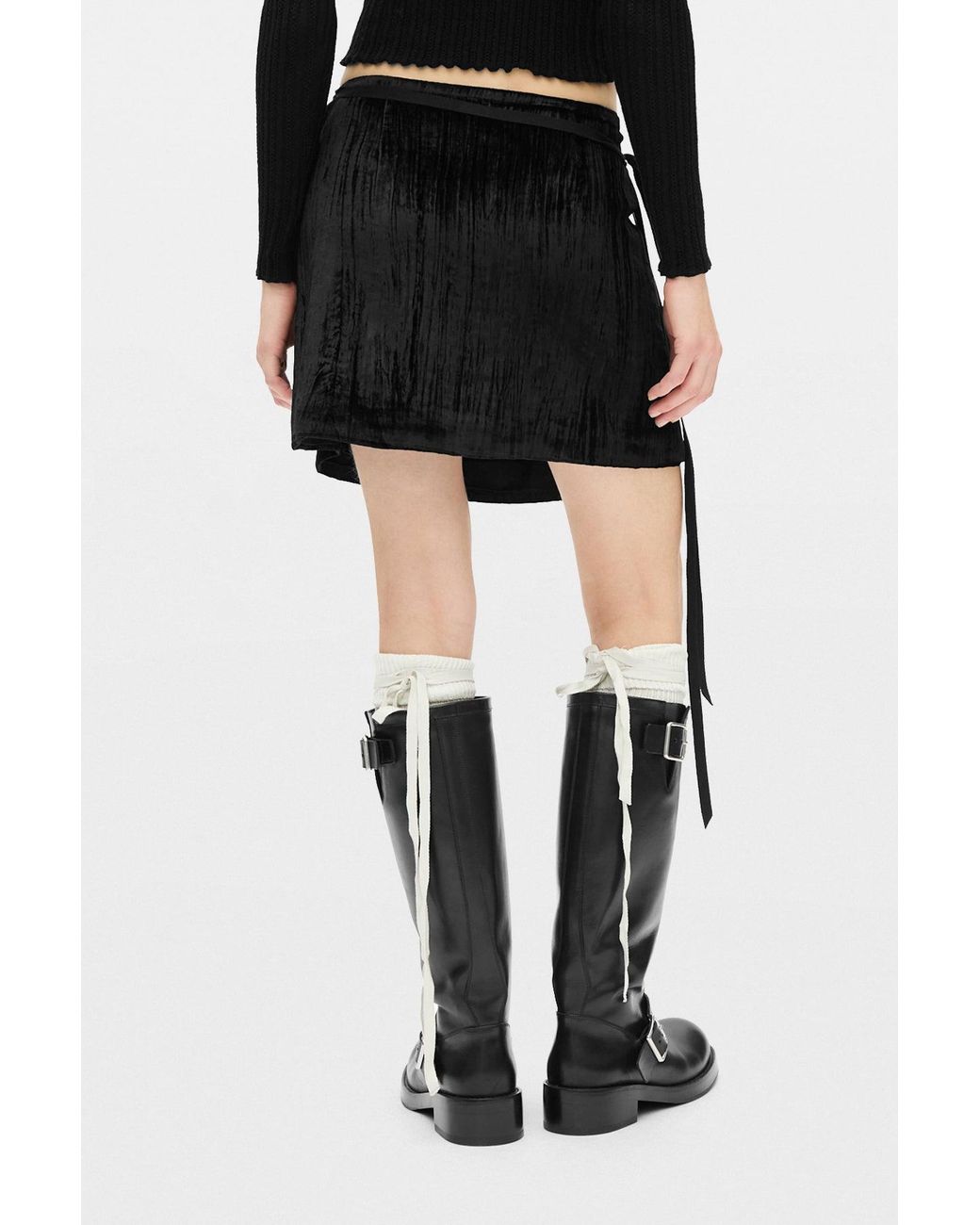 Ann Demeulemeester Black Jolien Mini Wrap Skirt