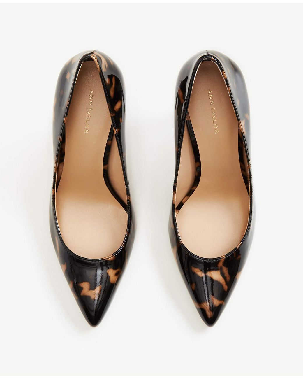 Ann Taylor Mila Tortoiseshell Print Patent Leather Pumps in Black | Lyst  Australia