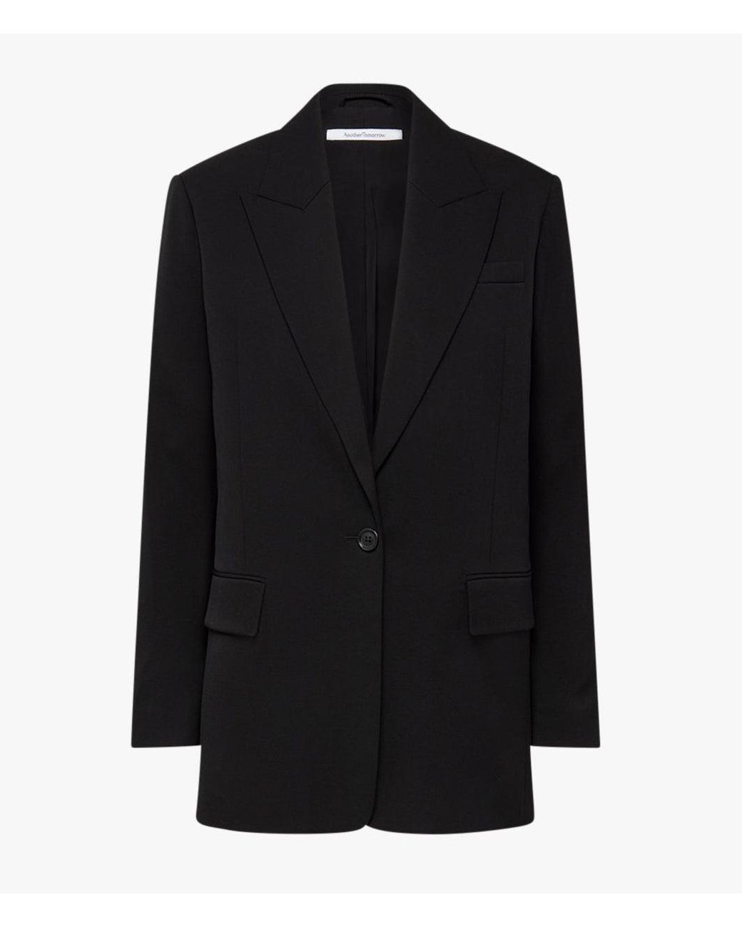 Another Tomorrow Black Wool Tailored Jacket