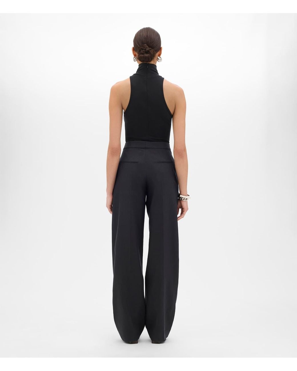 Another Tomorrow Blue Flat Front Trouser
