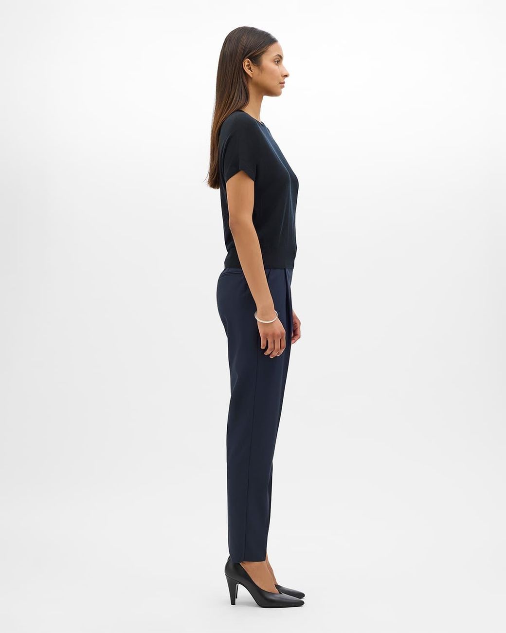 Another Tomorrow Blue Peg Trouser