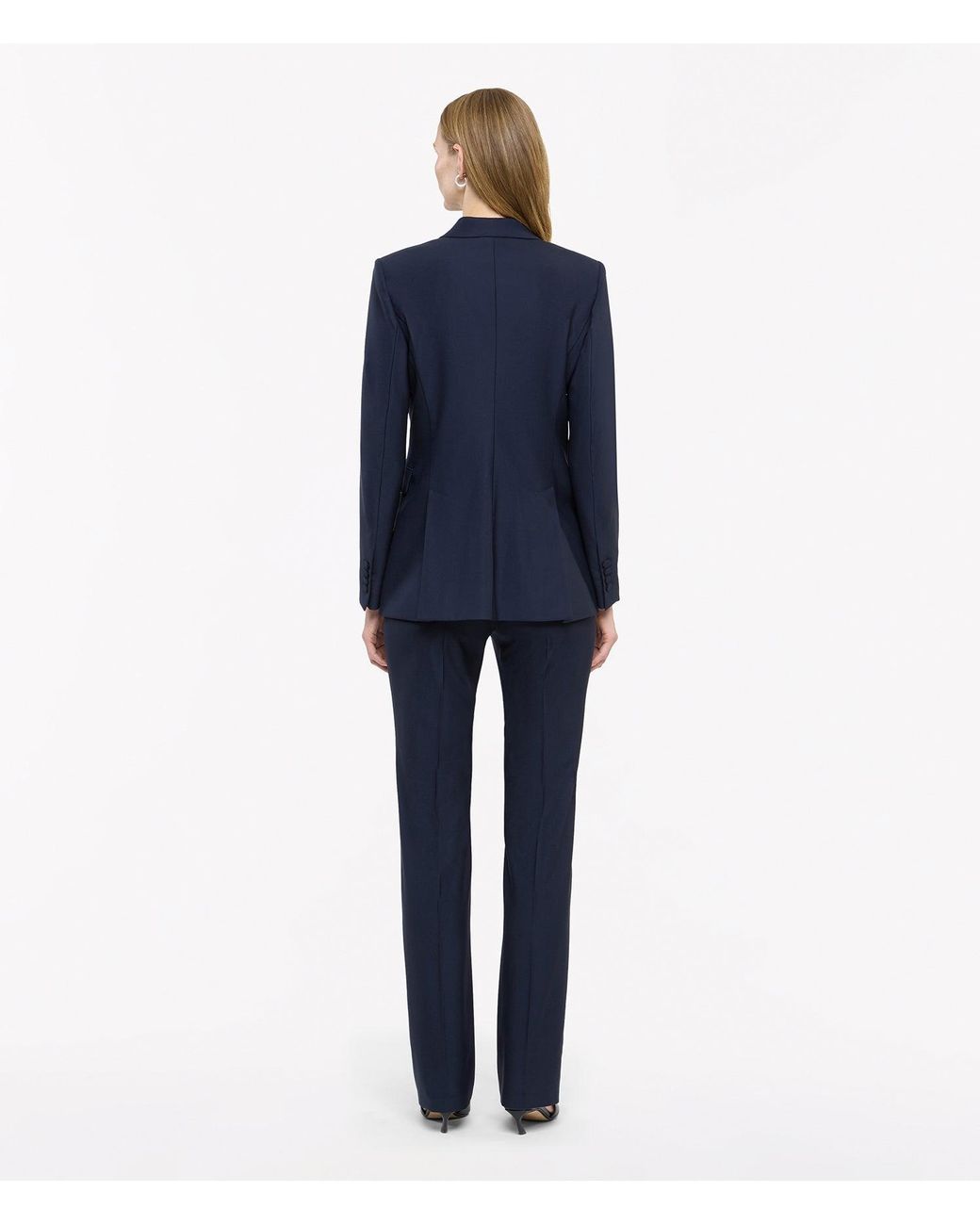 Another Tomorrow Blue Double-Breasted Jacket