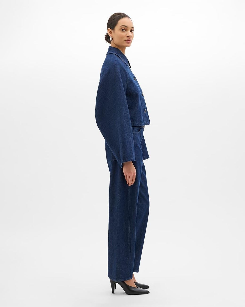 Another Tomorrow Blue Denim Blouson