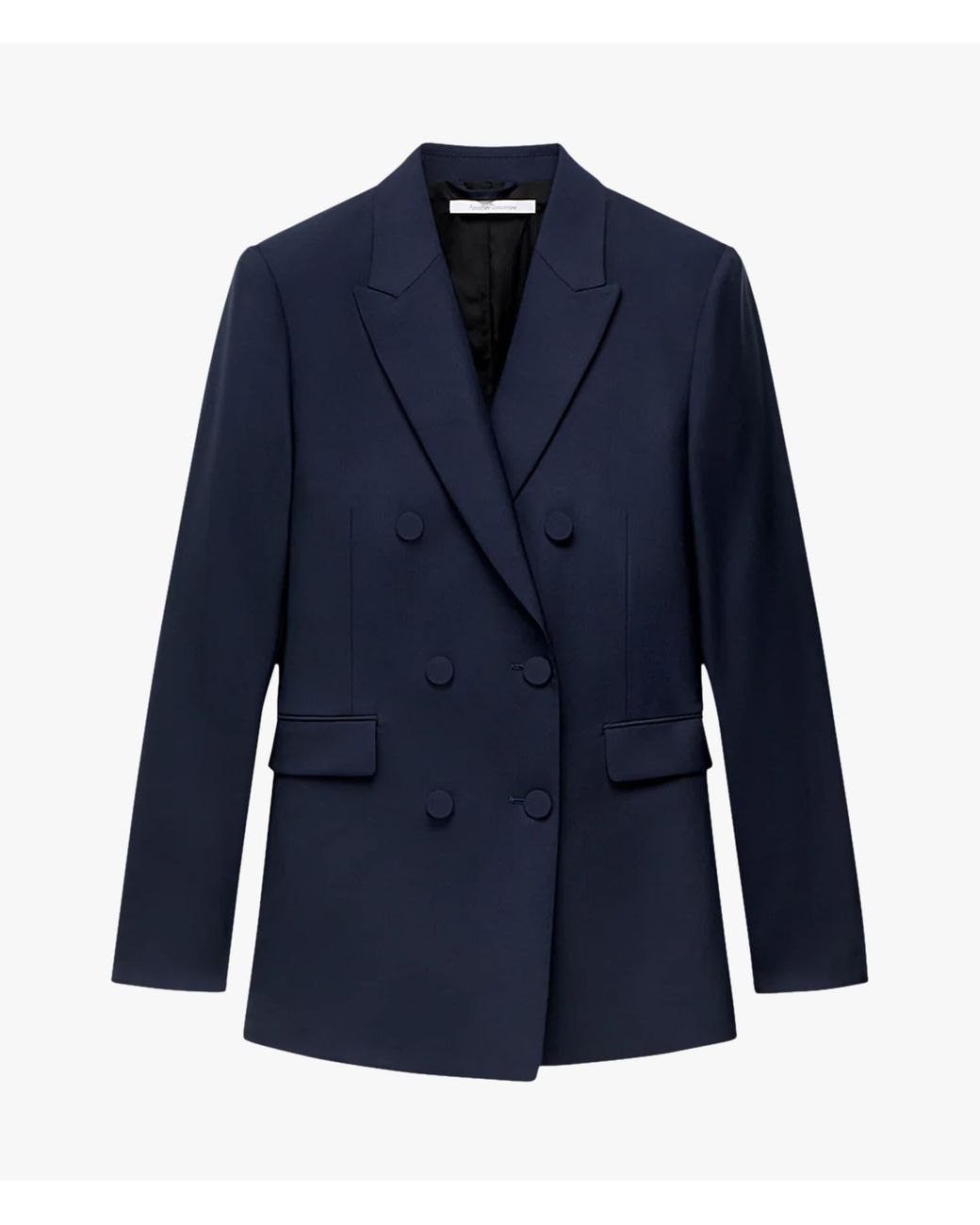 Another Tomorrow Blue Double-Breasted Jacket