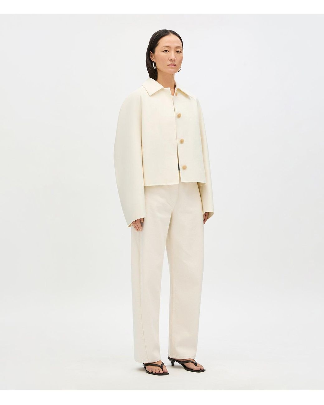 Another Tomorrow Natural Short Mac Blouson