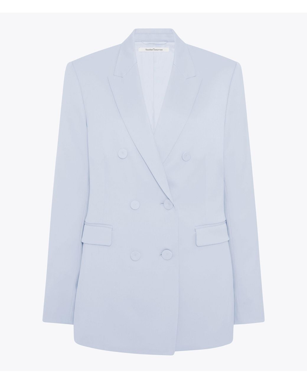 Another Tomorrow Blue Double Breasted Jacket