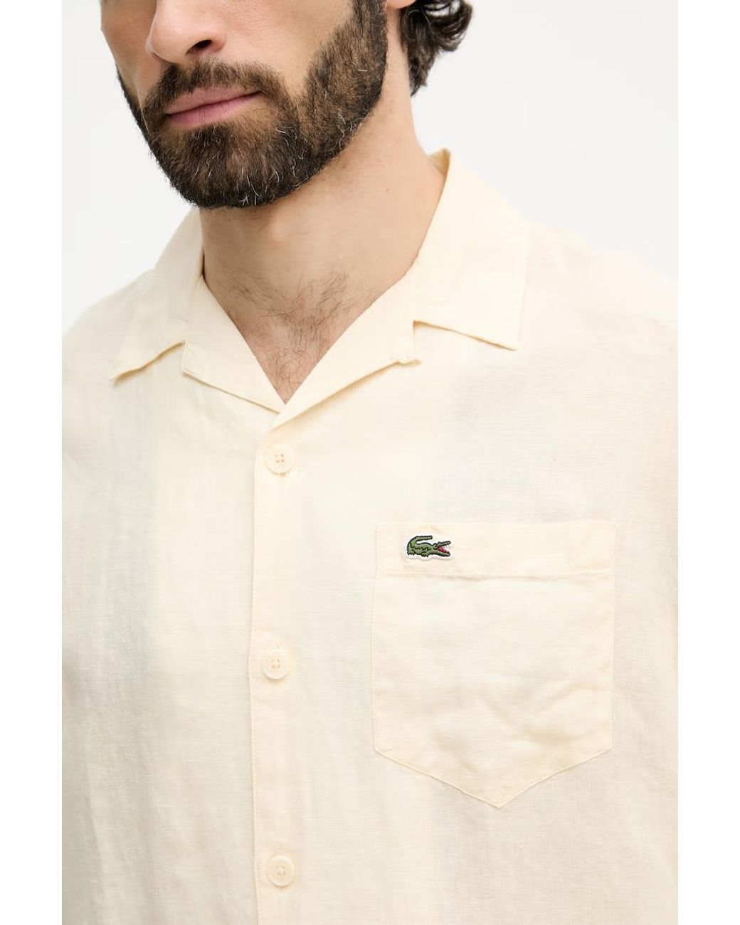 Camicia Da Uomo di Lacoste in Natural da Uomo