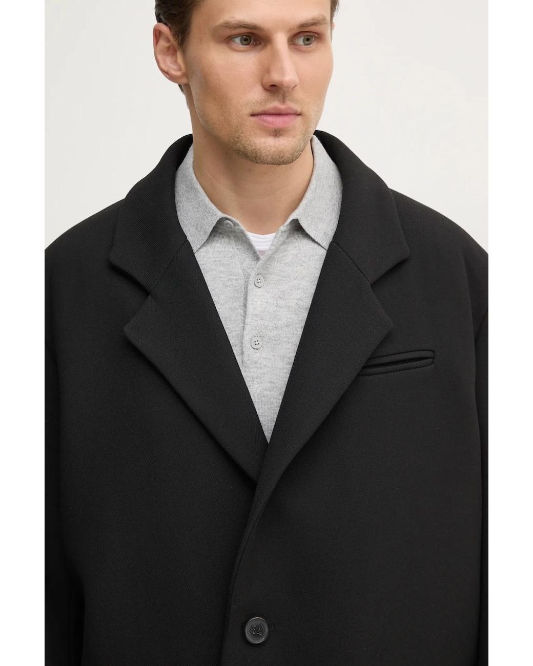 Cappotto Con Aggiunta Di Lana di Won Hundred in Black da Uomo