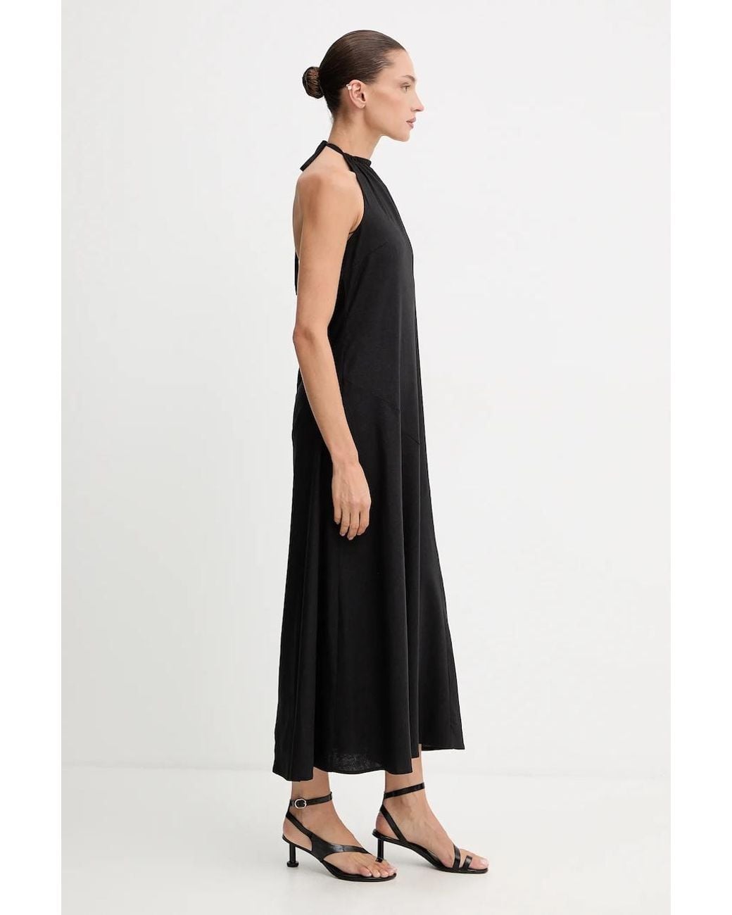 Vestito Con Aggiunta Di Lino di Gestuz in Black