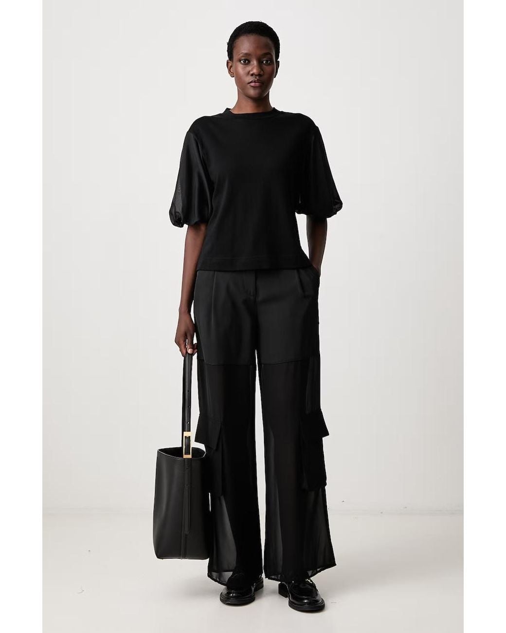 Camicetta Da Donna Con Cotone di Sisley in Black