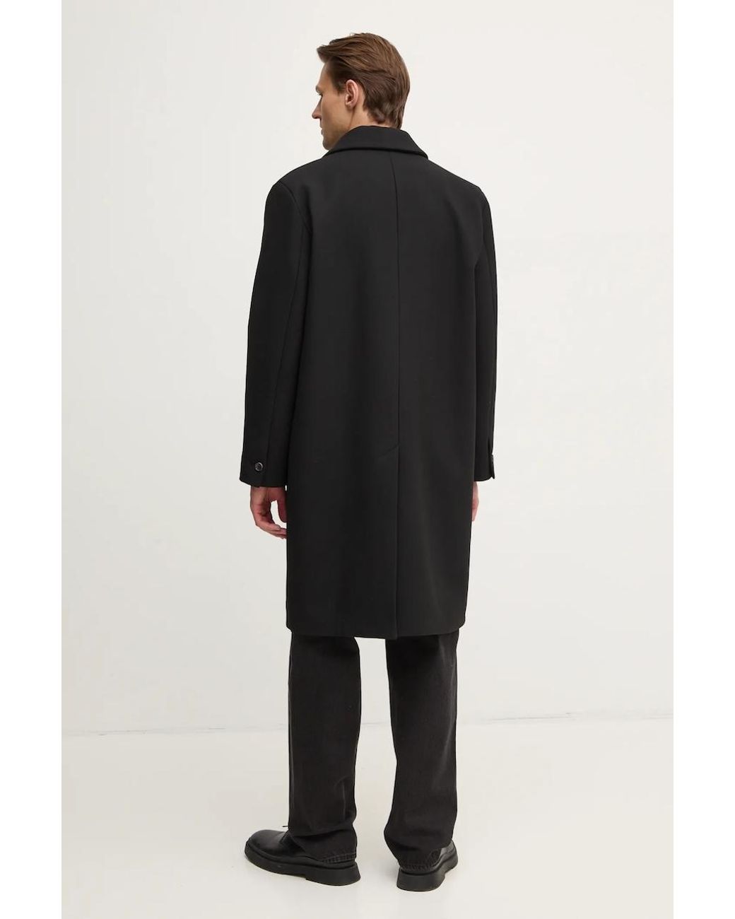 Cappotto Con Aggiunta Di Lana di Won Hundred in Black da Uomo