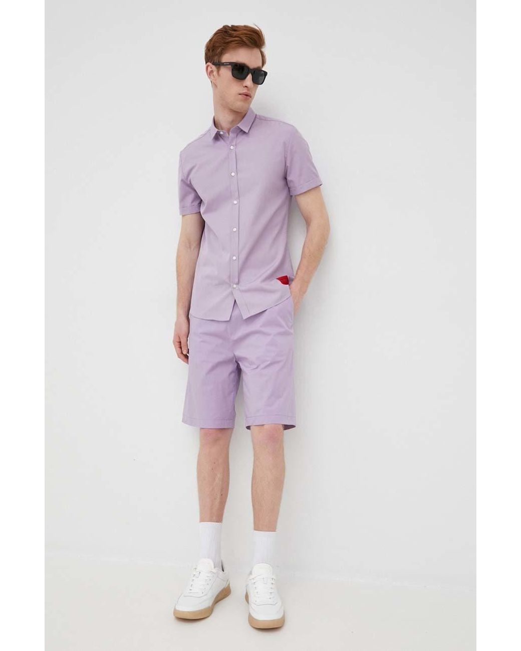 Pantaloncini di HUGO in Purple da Uomo