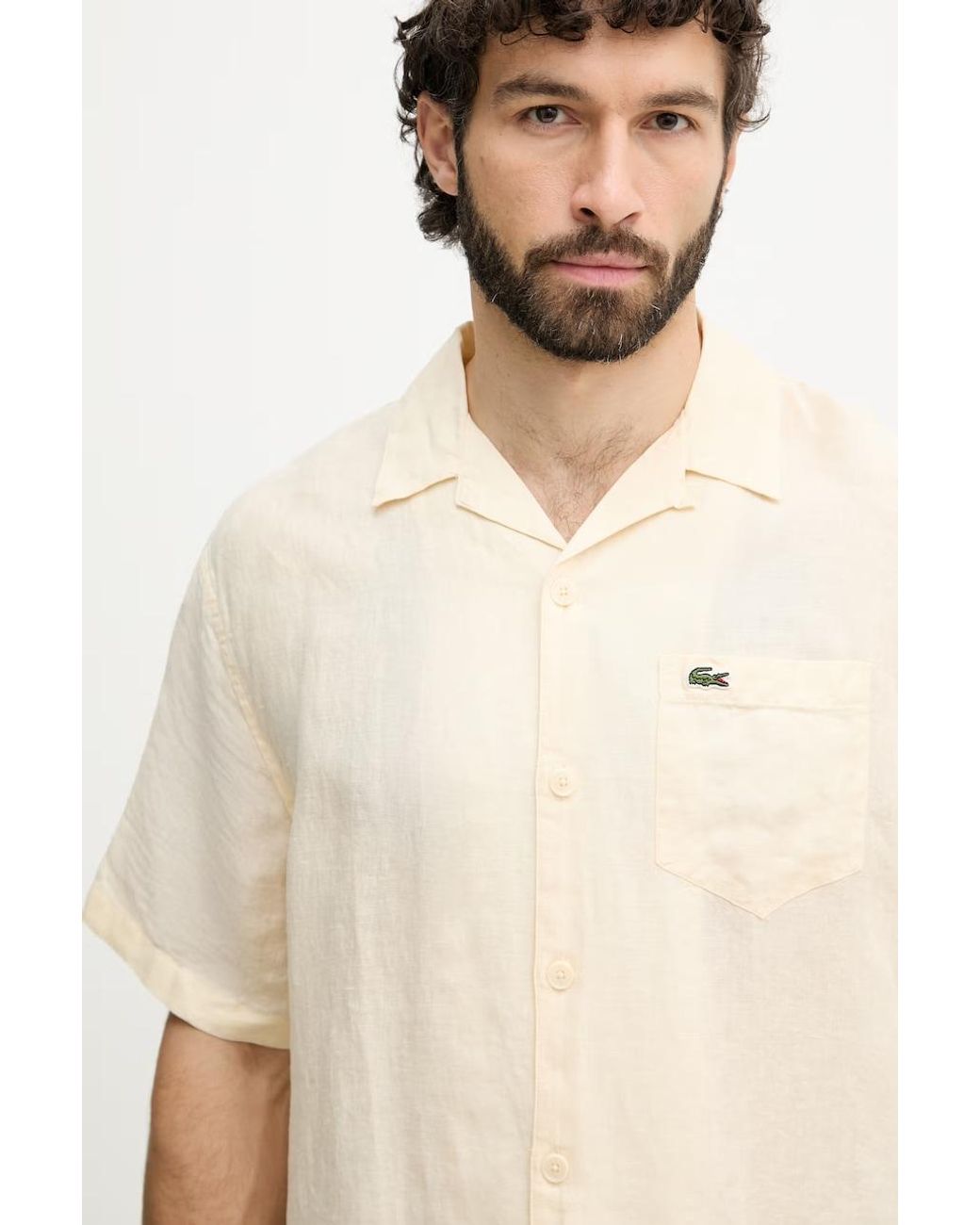 Camicia Da Uomo di Lacoste in Natural da Uomo