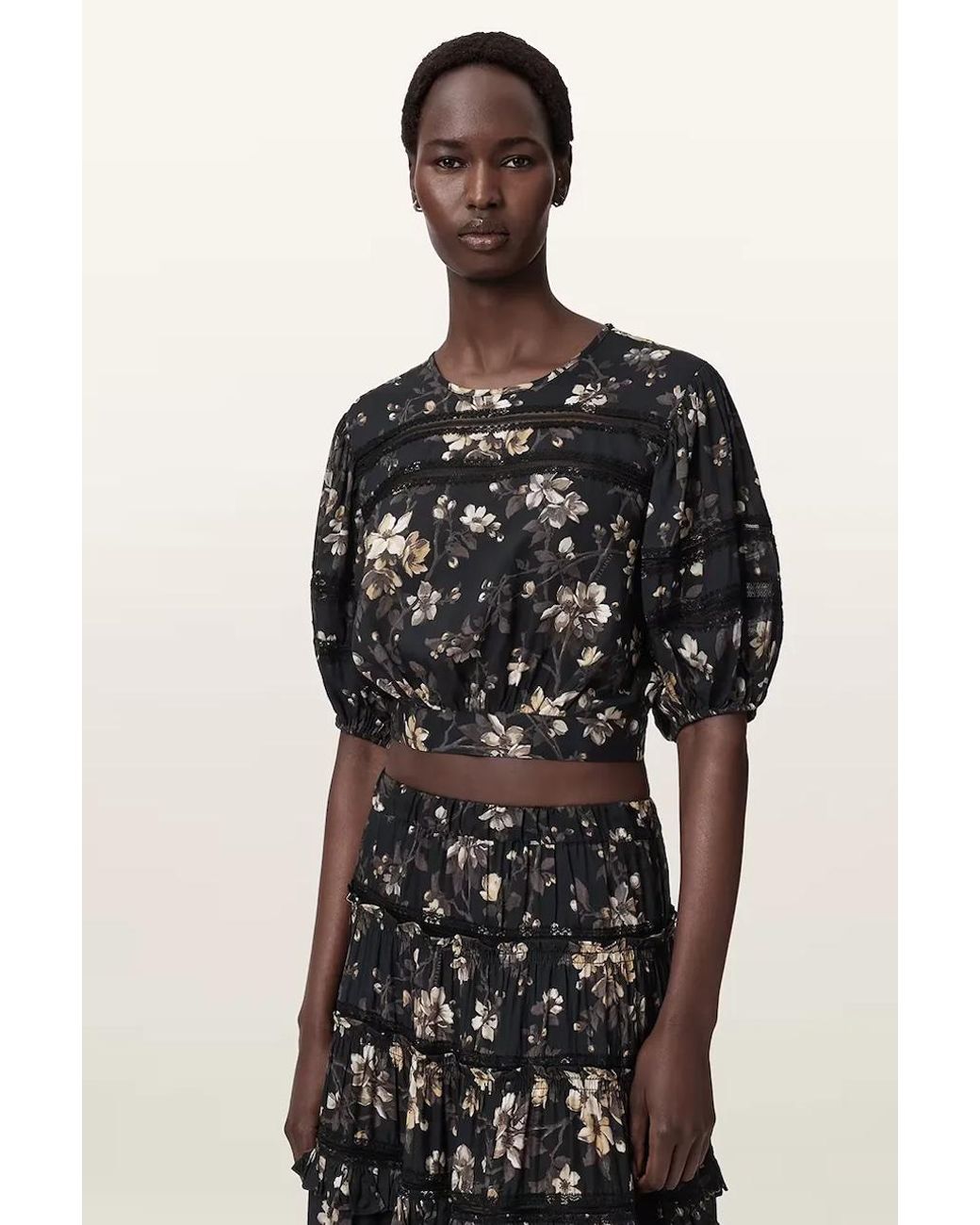Camicetta Peony di AllSaints in Black