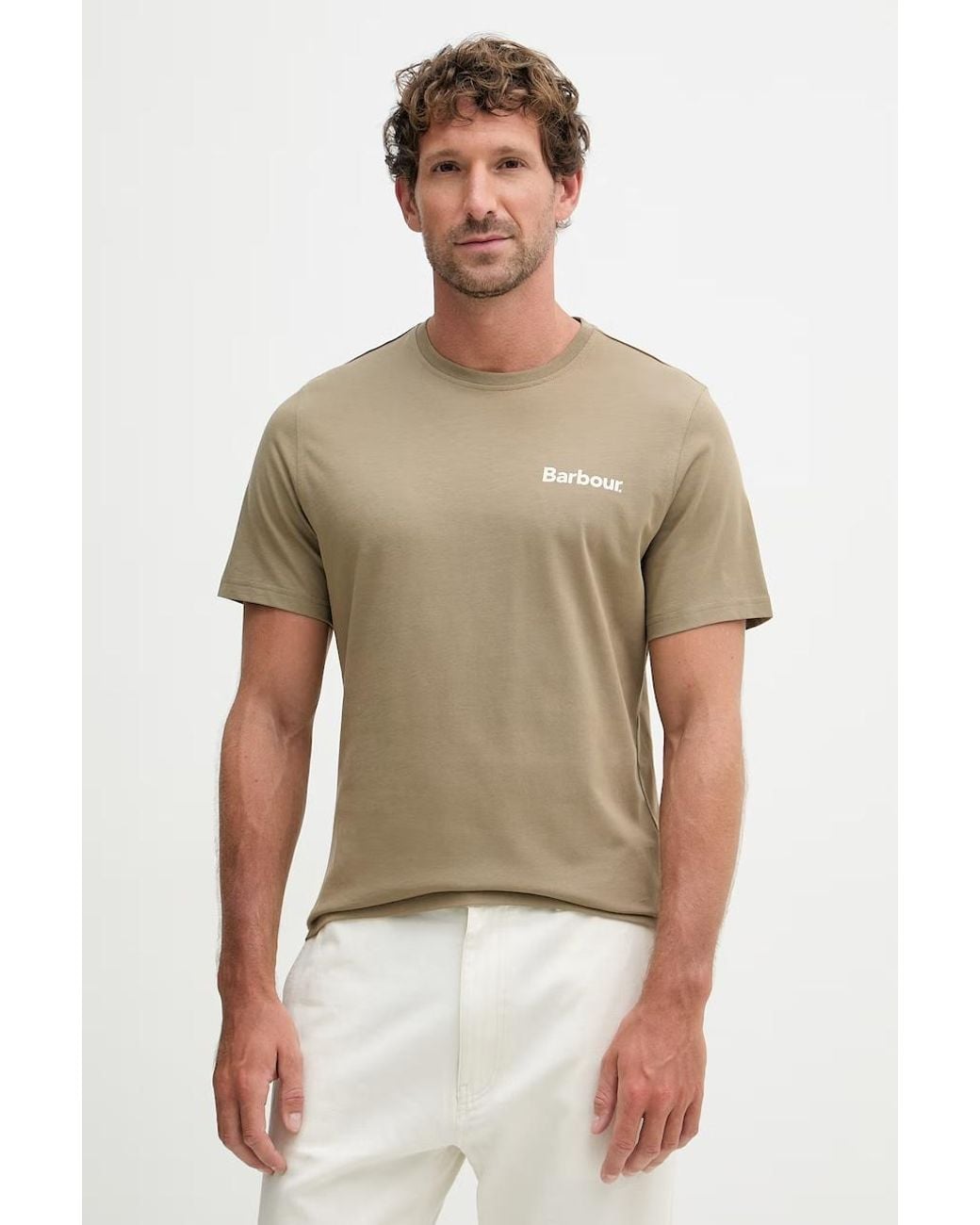 Maglietta Basic Da Uomo di Barbour in Natural da Uomo