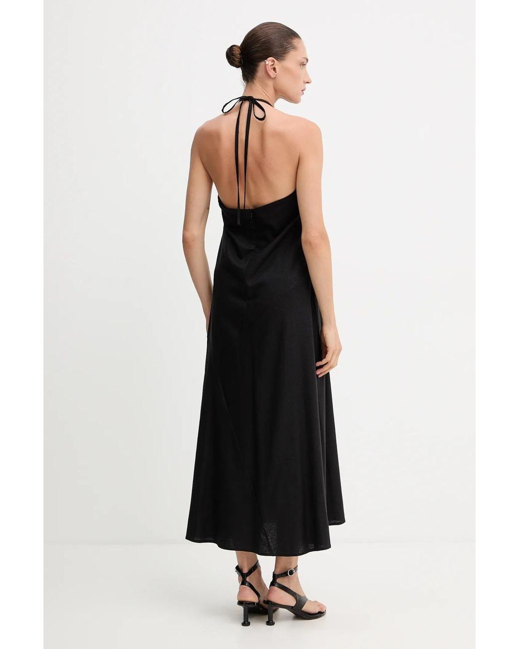 Vestito Con Aggiunta Di Lino di Gestuz in Black