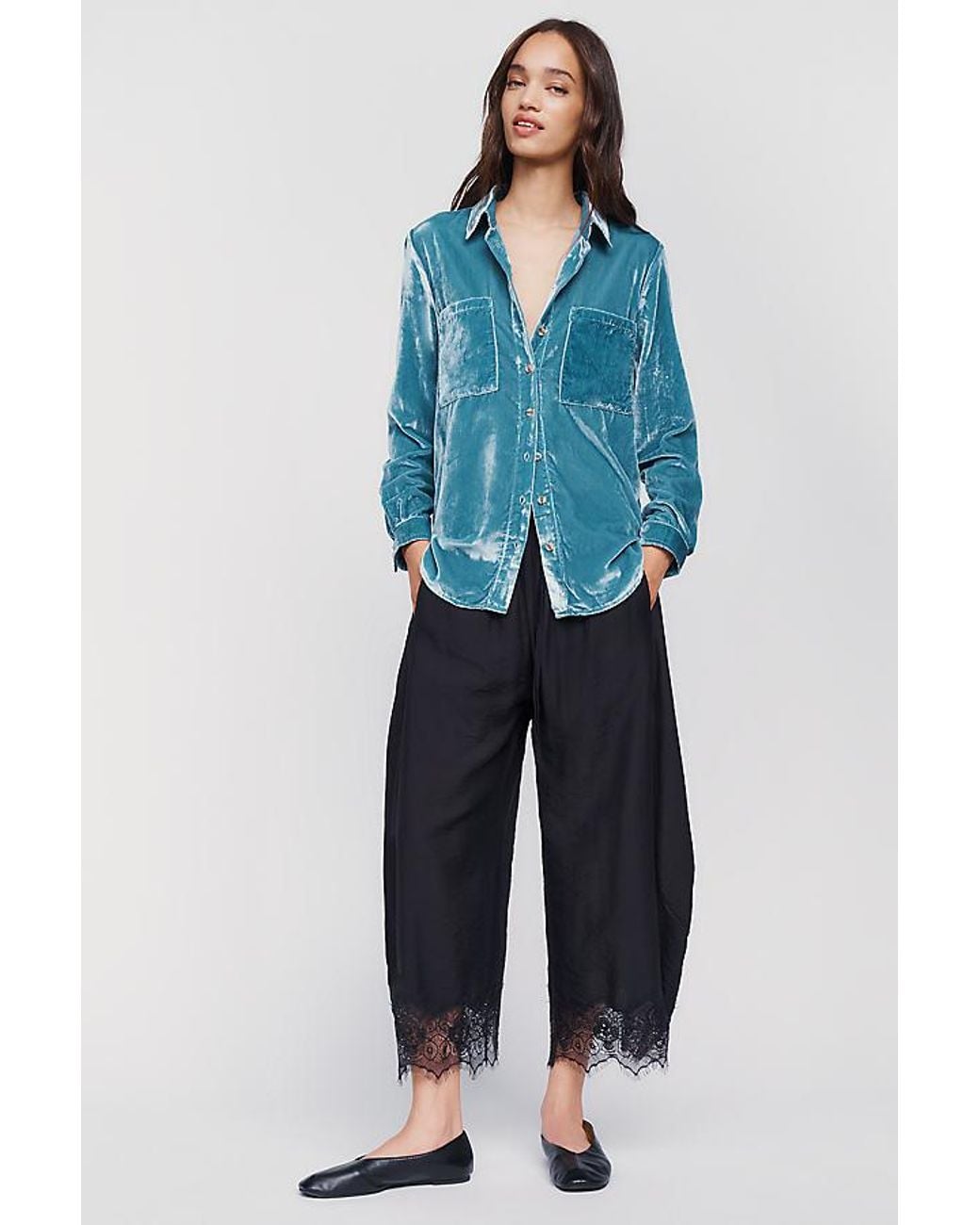 Pilcro Blue The Hadley Relaxed Buttondown Shirt By Velvet Edition