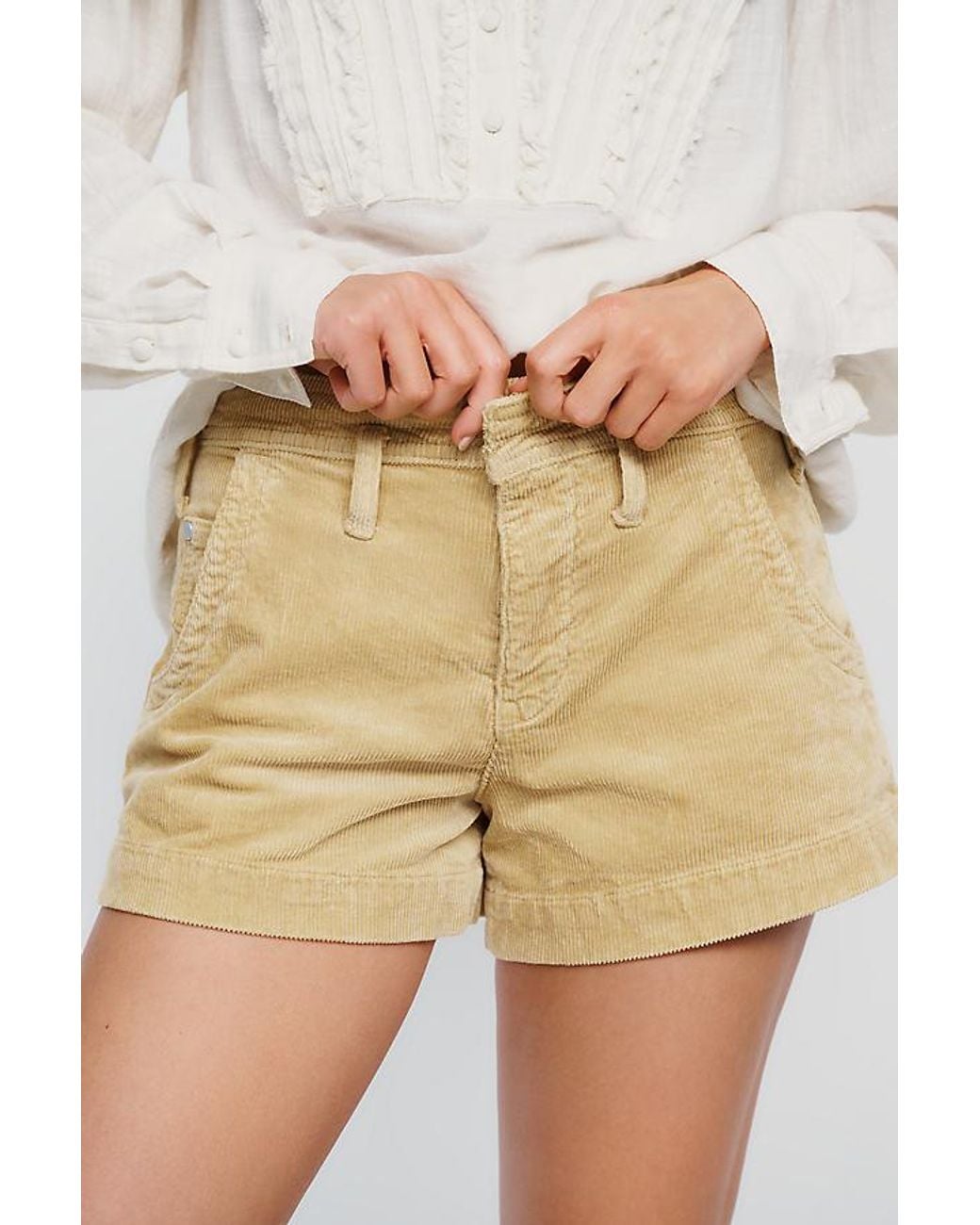 Pilcro Natural Hanna High-Rise Corduroy Shorts