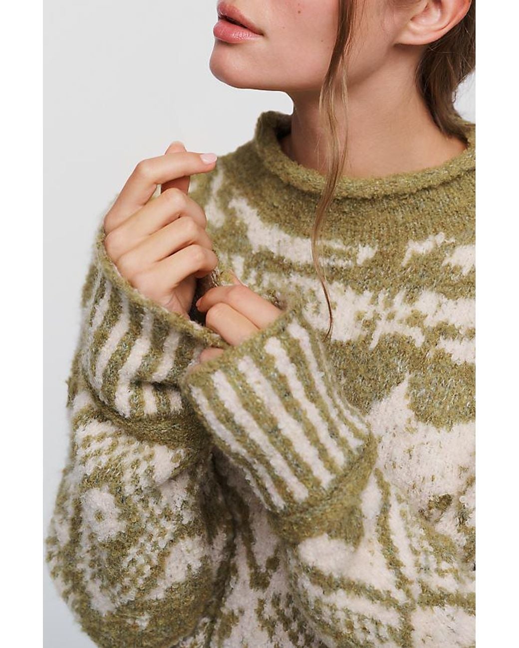 Pilcro Natural Relaxed Roll-Neck Jumper