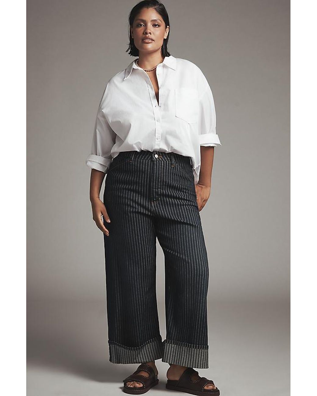 Pilcro Blue The Kayden High-Rise Carpenter Barrel Jeans By