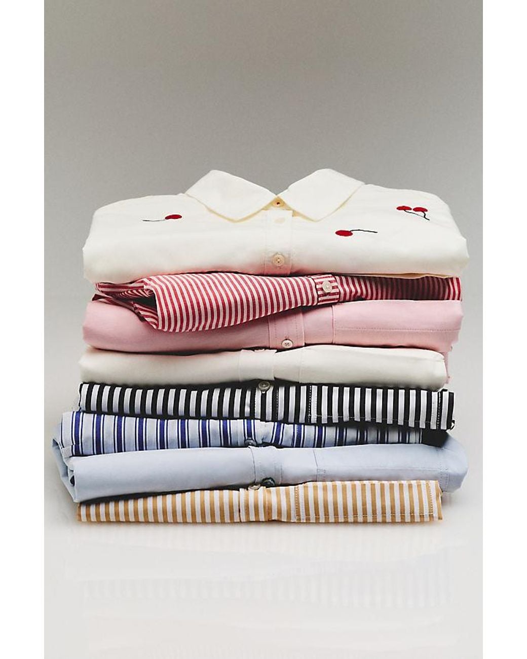 Maeve Gray Kate 100% Cotton Classic Buttondown Shirt