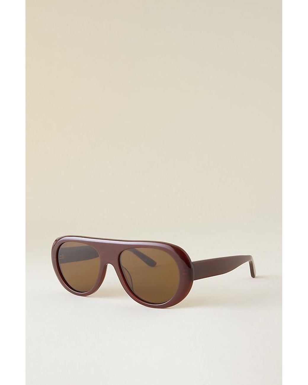 By Anthropologie Brown Bubble Aviator Sunglasses
