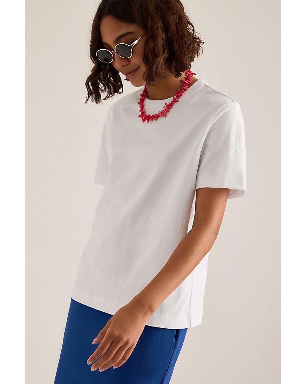 SELECTED White Mila Embroidered T-Shirt