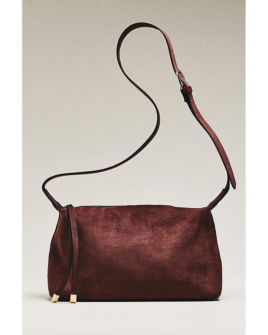 By Anthropologie Brown Faux-Suede Slouchy Shoulder Bag