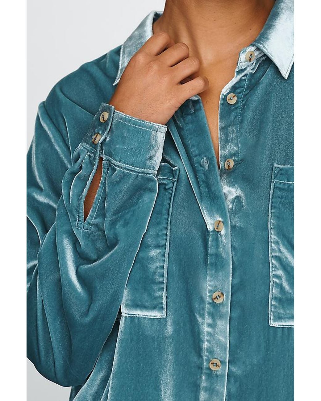 Pilcro Blue The Hadley Relaxed Buttondown Shirt By Velvet Edition