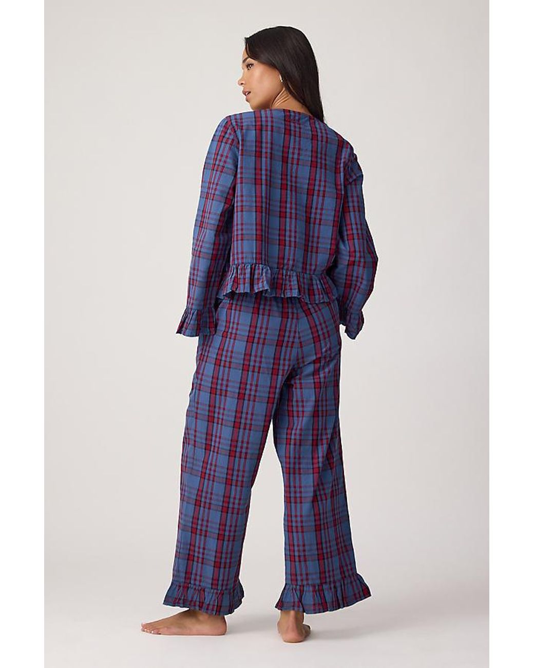 TBCo Blue Plaid 100% Cotton Long Pyjama Set