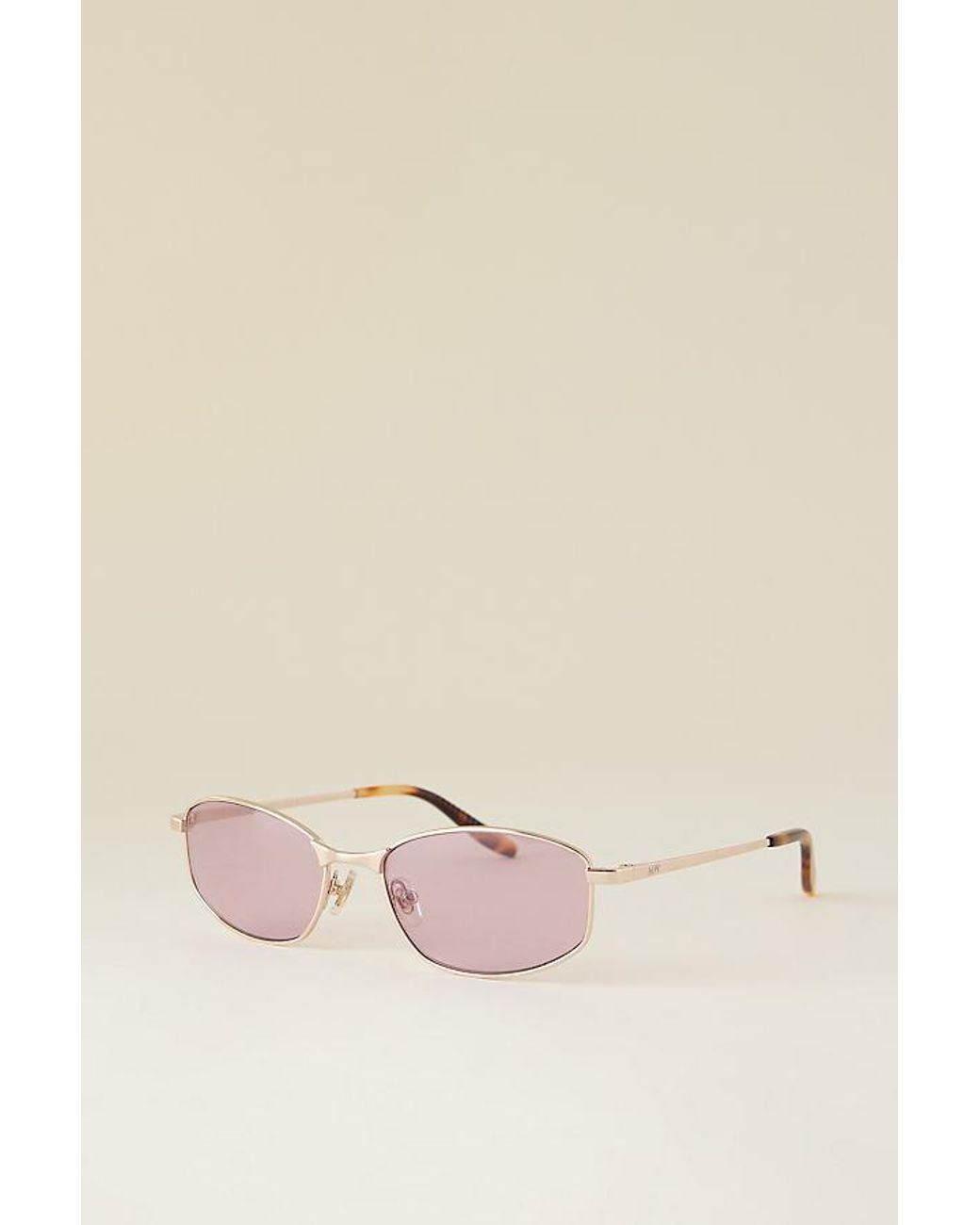 Messyweekend Natural Lexie Slim Metal Sunglasses