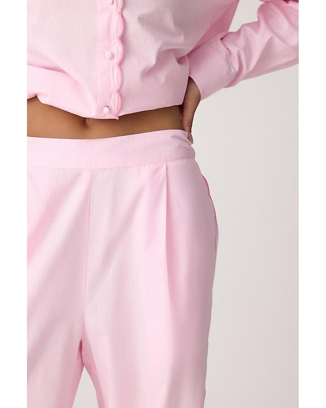 It's 9pm Pink Ariel Long Scallop Pyjama Set