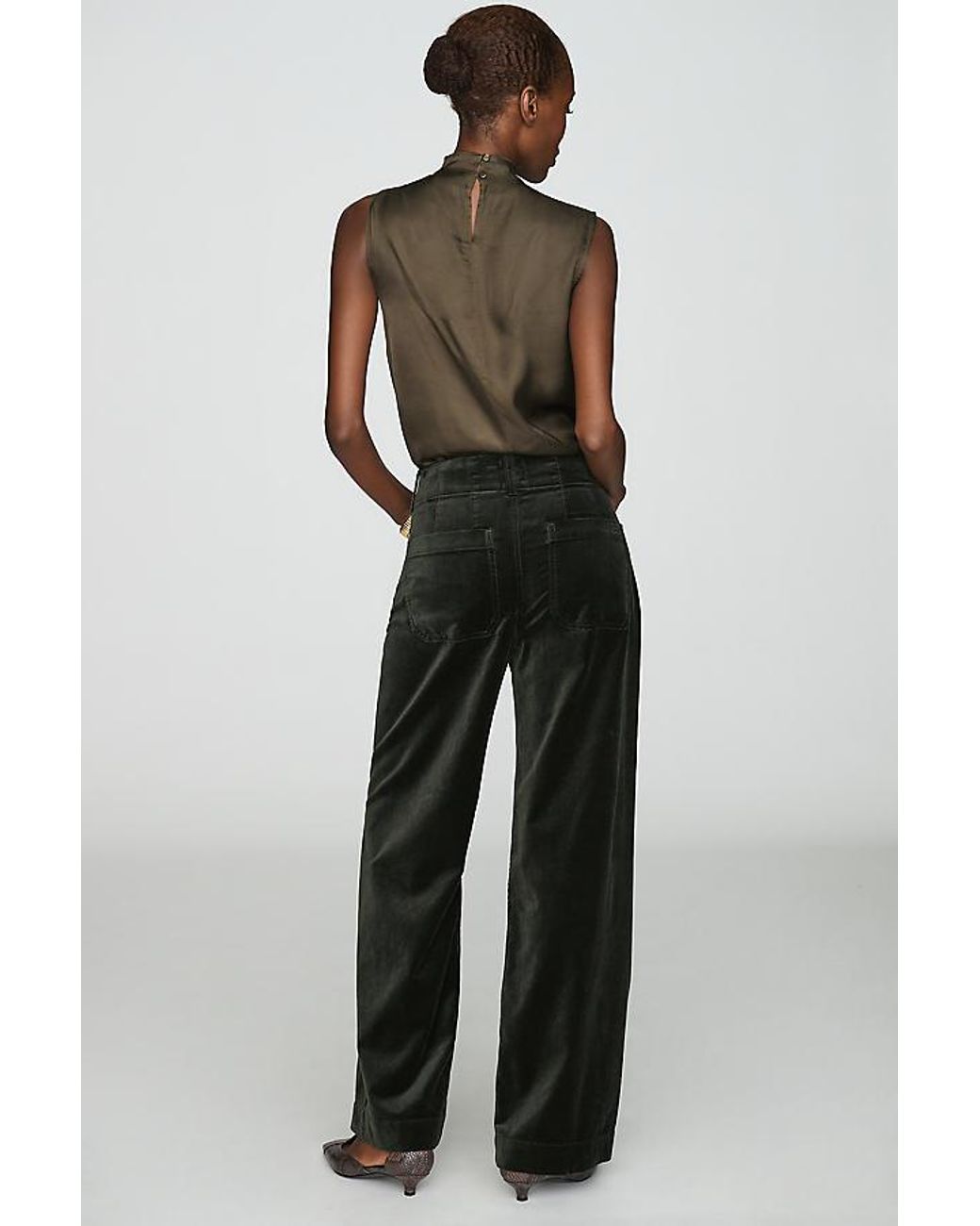 Maeve Multicolor The Colette Full-Length Velvet Trousers By