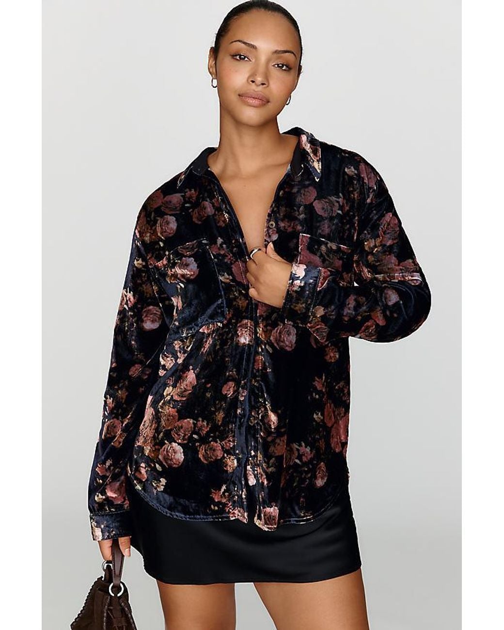 Pilcro Black The Hadley Relaxed Buttondown Shirt By Velvet Edition