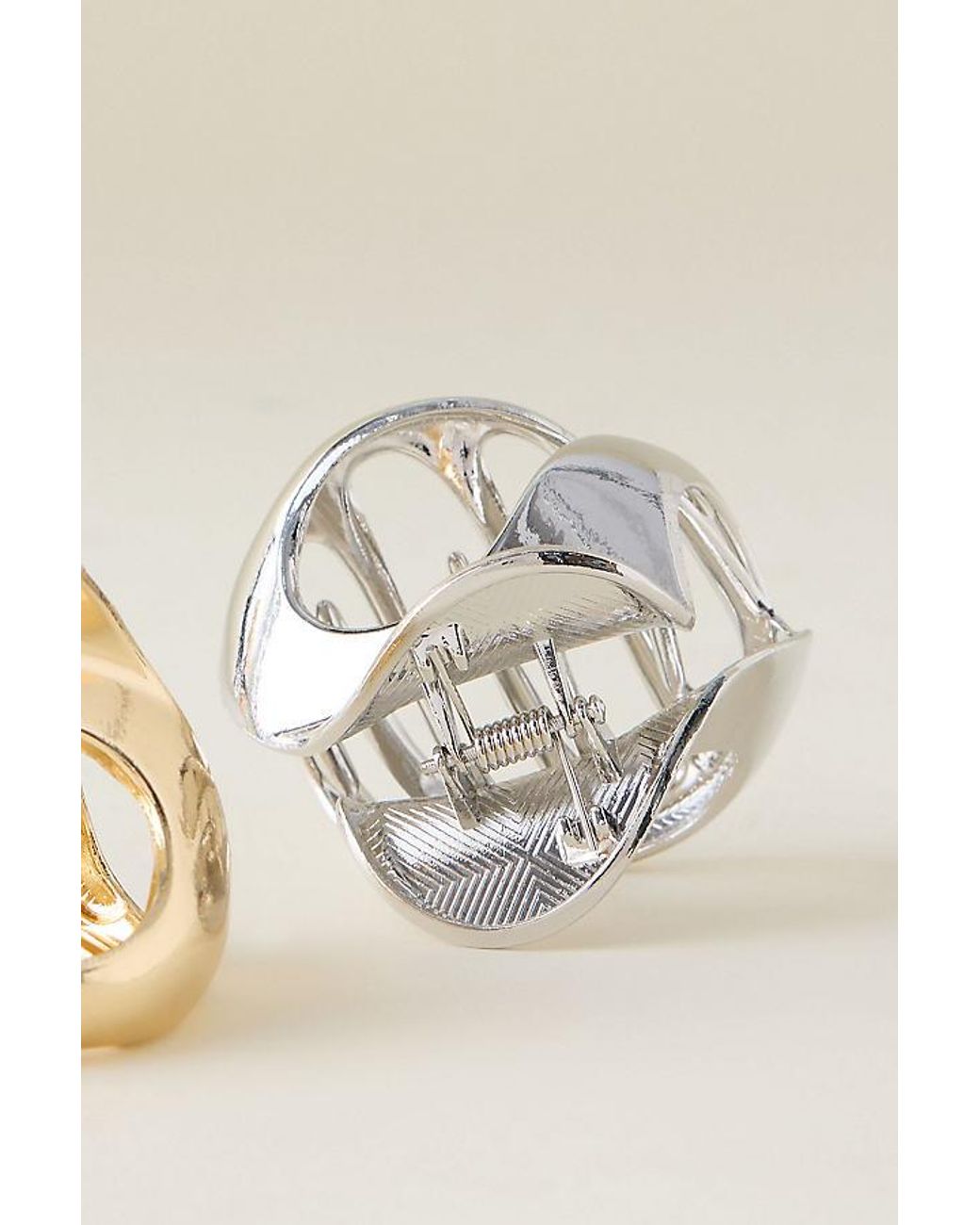 Anthropologie Natural Mixed Metal Hair Claw Clips, Set Of 2