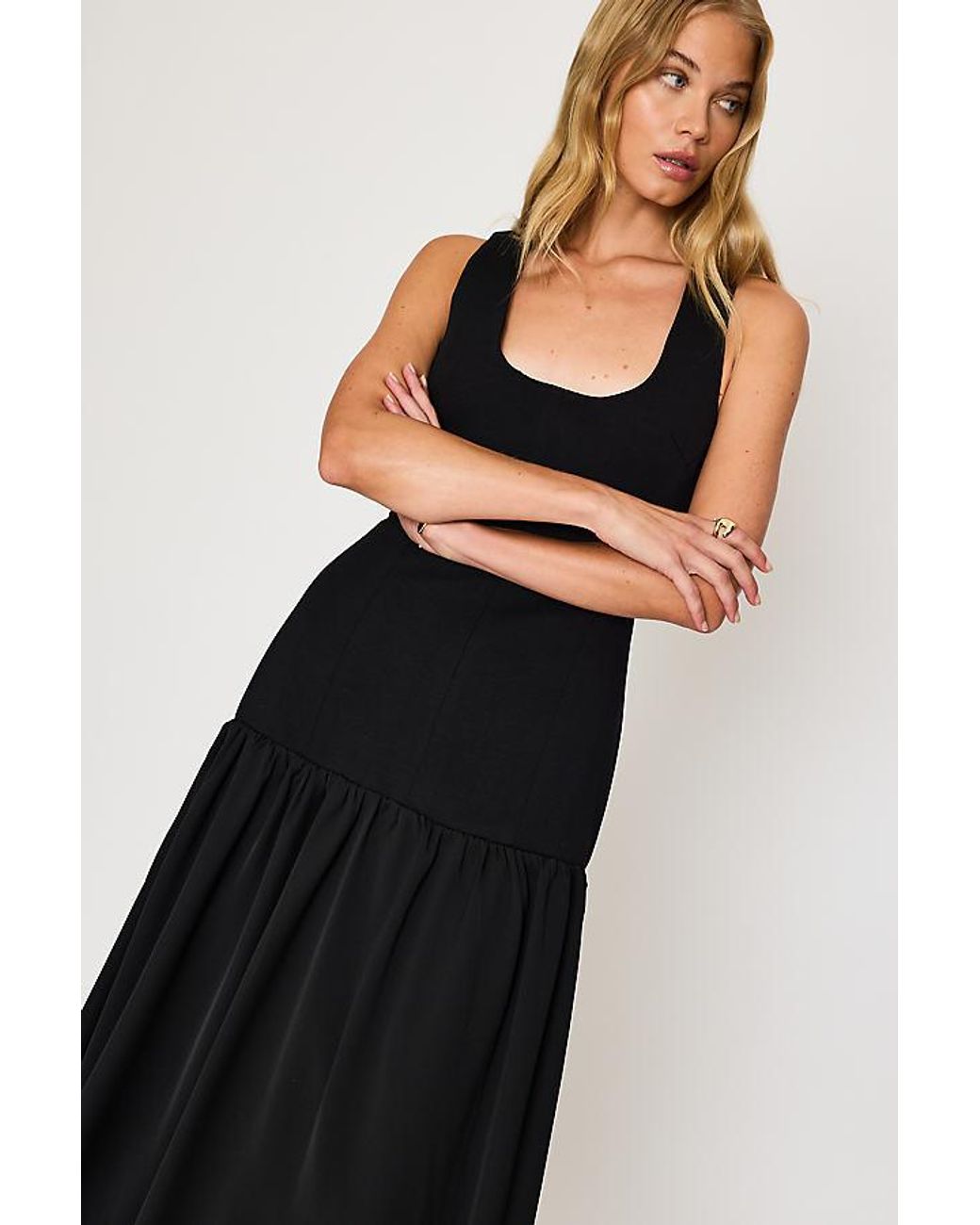 Odd Muse Black Drop-Waist Maxi Dress