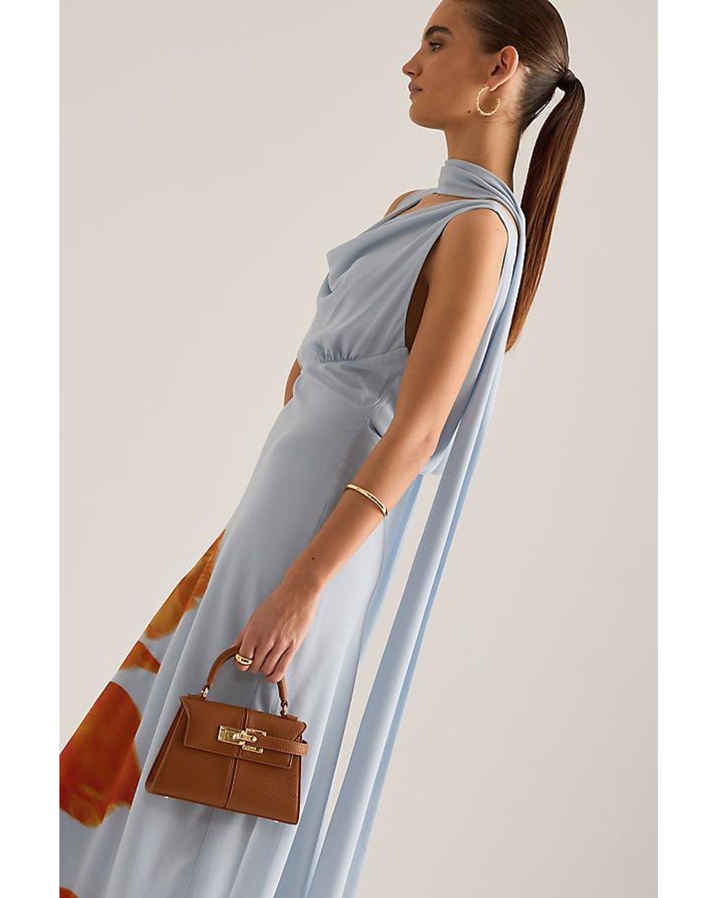Never Fully Dressed Blue Sophie Blurred Floral Maxi Dress