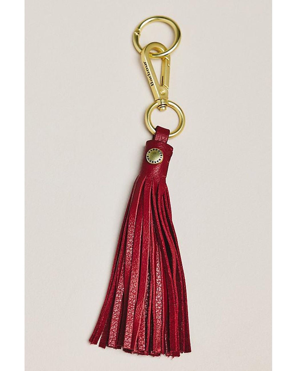 Barbour Natural Tassel Leather Bag Charm