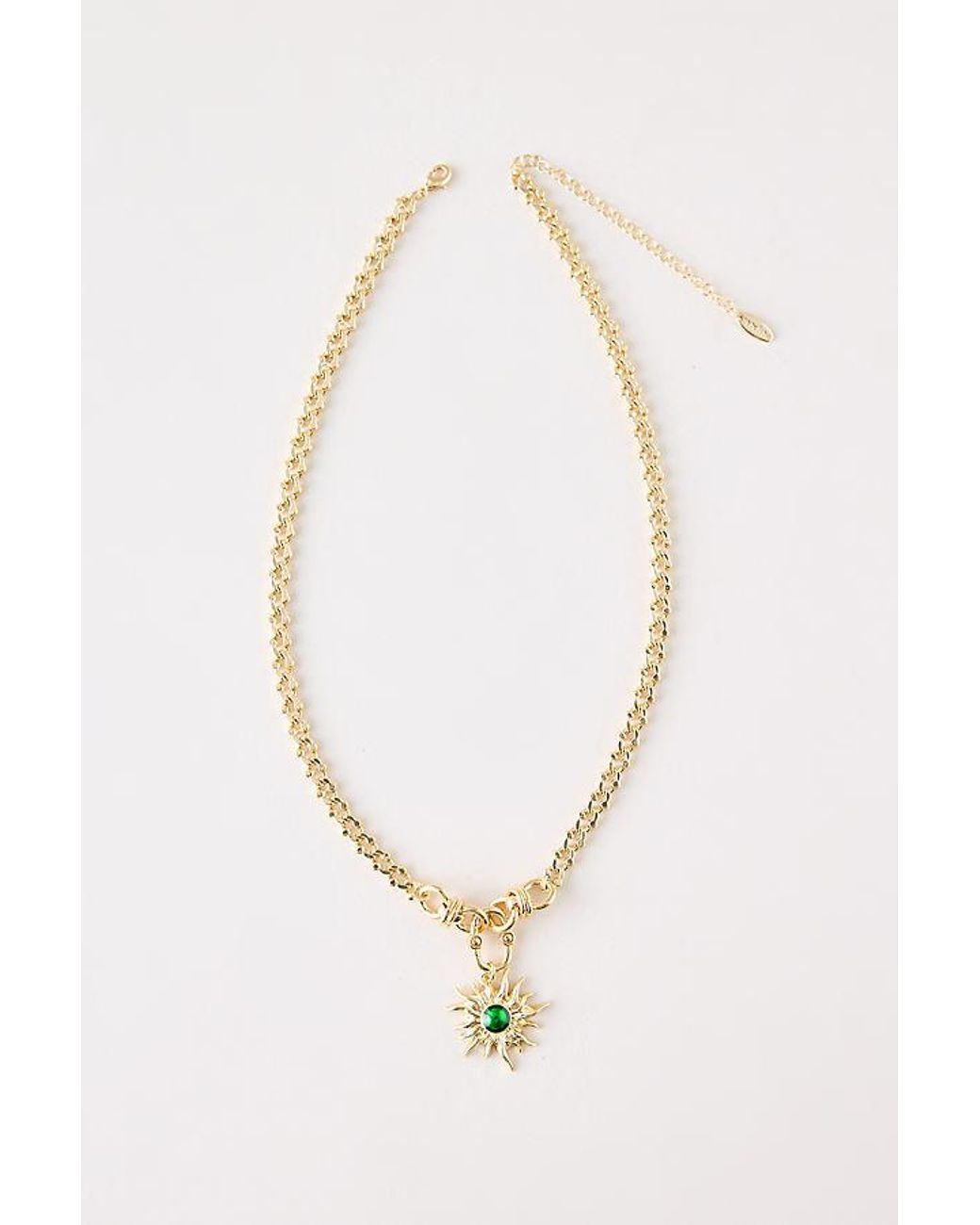 By Anthropologie White Sunflower Stone Pendant Necklace