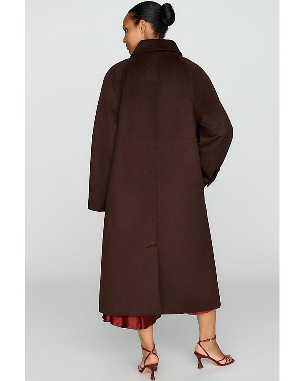 Maeve Blue Wool-Blend Balmacaan Coat